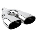 DUAL OVAL ROUND DOUBLE WALL SS EXHAUST TIP 2.25IN ID / 5.50INX3.50IN OD