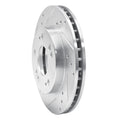 R1 Concepts Brake Rotor Drilled and Slotted Silver Fits Chrysler Sebring