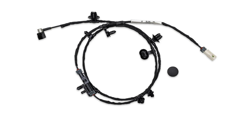 AEV 2018-25 JL Wrangler The Front Trail Cam Relocation Harness is a harness extension for the Front Trail Cam Relocation Kit. It is required on all 2024 JL Wrangler and JT Gladiator models. This harness extension plugs into the vehicle first then the or