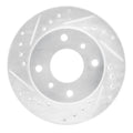 R1 89-96 Nissan 240SX Front Left Drilled & Slotted Silver Brake Rotor