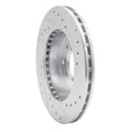 R1 89-96 Nissan 240SX Front Left Drilled & Slotted Silver Brake Rotor