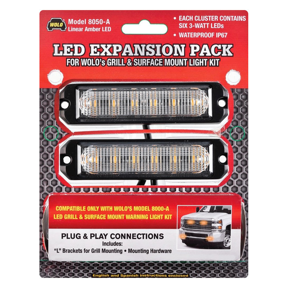 LED GRILL & SURFACE MOUNT WARNING LIGHT AMBER