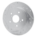 R1 07-14 Suzuki SX4 Rear Left Drilled & Slotted Silver Brake Rotor