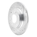 DFC 98-15 Ford Fusion Rear Right Drilled & Slotted Silver Brake Rotor