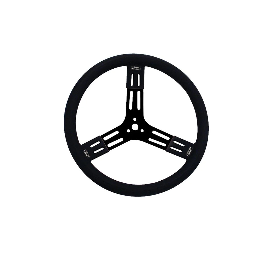 15in. Steering Wheel Black Steel Smooth Grip
