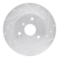R1 05-16 Smart Fortwo Front Right Drilled & Slotted Silver Brake Rotor