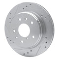 DFC 86-91 Mazda RX-7 Rear Left Drilled & Slotted Silver Brake Rotor