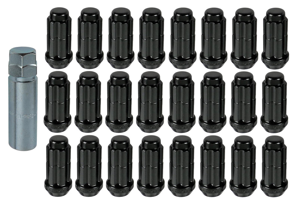 LUG NUTS 24PK 6LUG 141.50 SPLINE WIK+LOCKS TRK BLACK