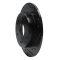 R1 97-15 Acura CSX Rear Right Drilled & Slotted Black Brake Rotor