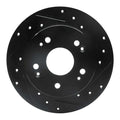 R1 97-15 Acura CSX Rear Right Drilled & Slotted Black Brake Rotor
