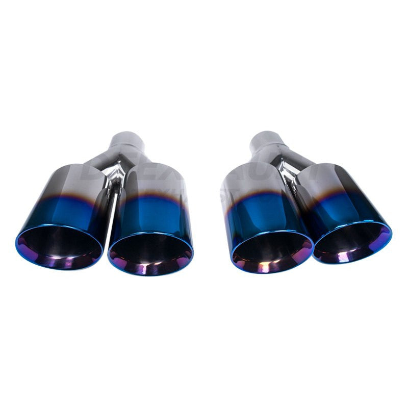 3.50IN DUAL DOUBLEWALL ANGLE W/BLUE FRAME PASSENGER SIDE/RIGHT TIP 2.25IN ID /