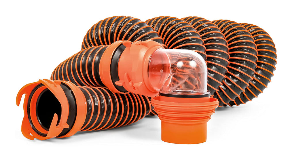 RHINOEXTREME SEWER HOSE KIT W/15FT HOSE & SWIVEL FITTINGS