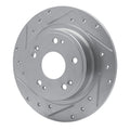 R1 Concepts Brake Rotor Drilled and Slotted Silver Fits Acura ILX