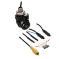 ABOVE LICENSE PLATE BACKUP CAMERA W/ GLOSS BLACK METAL HOUSING