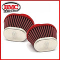 BMC Conical Carburetor Filter w/Chrome Top - Right 50mm Inlet / 120mm H