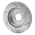 R1 Concepts Brake Rotor Drilled and Slotted Silver Fits Nissan March