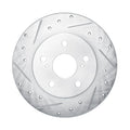 R1 08-18 Pontiac Vibe Rear Left Drilled & Slotted Silver Brake Rotor