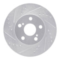 R1 04-09 Toyota Prius Front Left Drilled & Slotted Silver Brake Rotor