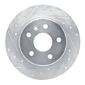 R1 16-23 Chevrolet BOLT EV Rear Left Drilled & Slotted Silver Brake Rotor