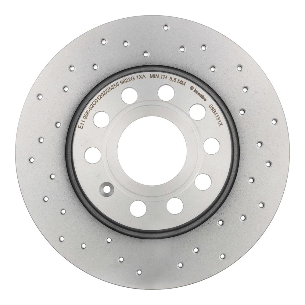 Brembo 12-18 VW GTI/16-18 Audi A3 Sportback e-tron Rear Premium Xtra Cross Drilled UV Coated Rotor
