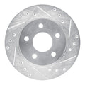 R1 93-98 Ford Thunderbird Rear Right Drilled & Slotted Silver Brake Rotor