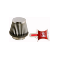 K&N Universal Chrome Filter - Round Tapered - 3in Base OD x 2in Top OD x 2.375in H