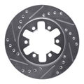 DFC 85-97 Nissan Pickup Hardbody Front Left Drilled & Slotted Silver Brake Rotor
