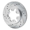 DFC 85-97 Nissan Pickup Hardbody Front Left Drilled & Slotted Silver Brake Rotor