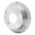 DFC 01-10 Hyundai Tucson Rear Left Drilled & Slotted Silver Brake Rotor