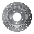 DFC 01-10 Hyundai Tucson Rear Left Drilled & Slotted Silver Brake Rotor