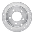 R1 07-17 Chrysler 200 Rear Left Drilled & Slotted Silver Brake Rotor