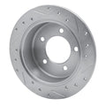 R1 07-17 Chrysler 200 Rear Left Drilled & Slotted Silver Brake Rotor