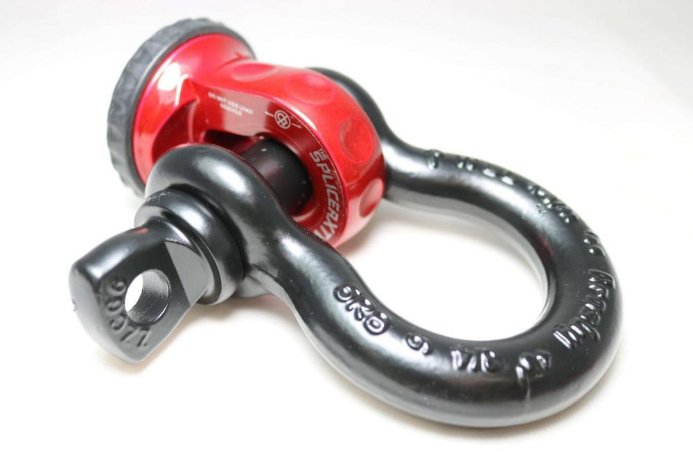 ~(0.6 lbs. 4X4X1)~ SPLICER XTV 3/16-1/4 IN SYNTHETIC ROPE SPLICE-ON SHACKLE MOUNT GRAY