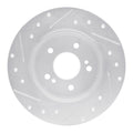 R1 Concepts Brake Rotor Drilled and Slotted Silver Fits Chrysler Crossfire