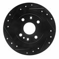 R1 1990-2003 Ford Escort Rear Left Drilled & Slotted Black Brake Rotor