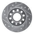 R1 05-13 Audi A3 Rear Left Drilled & Slotted Silver Brake Rotor