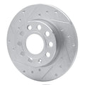 R1 05-13 Audi A3 Rear Left Drilled & Slotted Silver Brake Rotor