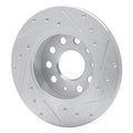 R1 05-13 Audi A3 Rear Left Drilled & Slotted Silver Brake Rotor