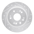 R1 02-04 Honda CR-V Rear Right Drilled & Slotted Silver Brake Rotor