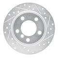 R1 Concepts Brake Rotor Drilled and Slotted Silver Fits Mini Cooper