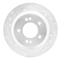 DFC 14-23 Hyundai Kona Rear Left Drilled & Slotted Silver Brake Rotor