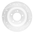 DFC 14-23 Hyundai Kona Rear Left Drilled & Slotted Silver Brake Rotor