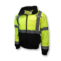 CLASS 3 TWOINONE HIGH VISIBILITY BOMBER SAFETY JACKET GREEN/BLACK BOTTOM 2X