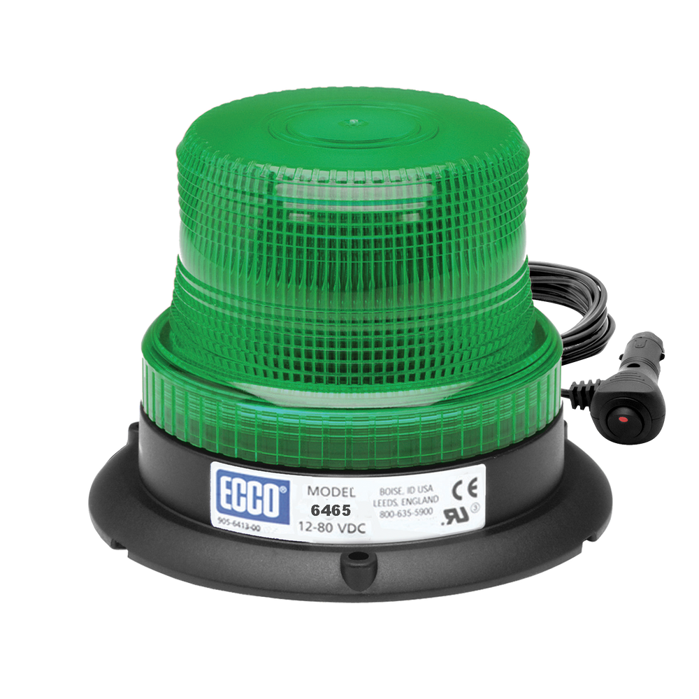 LED BEACON: LOW PROFILE 1280VDC PULSE8 FLASH GREEN