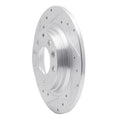 R1 98-15 Ford Fusion Rear Left Drilled & Slotted Silver Brake Rotor