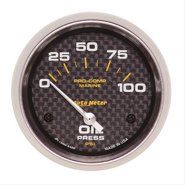 GAUGE OIL PRESSURE 2 5/8IN 100PSI ELECTRIC MARINE WHITE