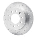 R1 Concepts Brake Rotor Drilled and Slotted Silver Fits Hyundai Tiburon