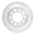 R1 03-08 Hyundai TIBURON Rear Right Drilled & Slotted Silver Brake Rotor