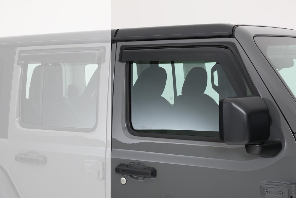 18C WRANGLER VENTGUARD 2PC FRONT DOORS SMOKE