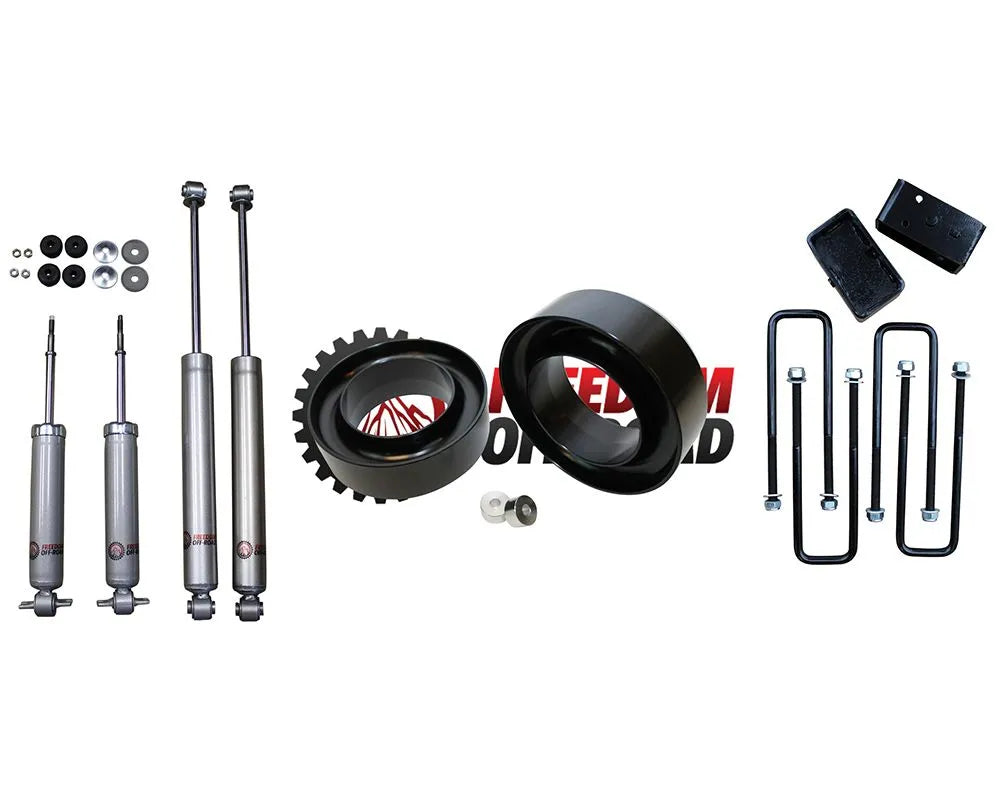 3 Inch Billet Coil Spring Spacer Leveling Lift Kit w Shock Spacers 99-06 Silverado Sierra 1500 RWD Freedom Off-Road